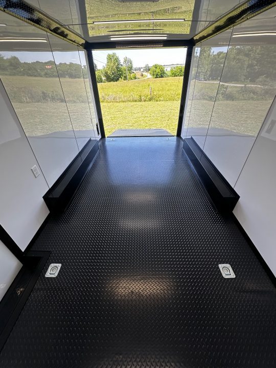 New 2026 Luxe 8.5X18 Race Trailer - Finished Interior-5200LB Torsion Axle-White Poly-Blackout