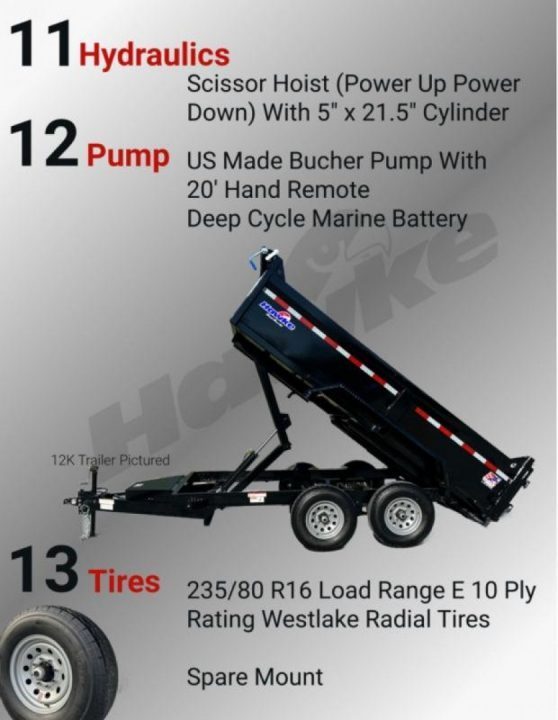 New 2026 Hawke 7X14 14K Low Pro Dump Trailer