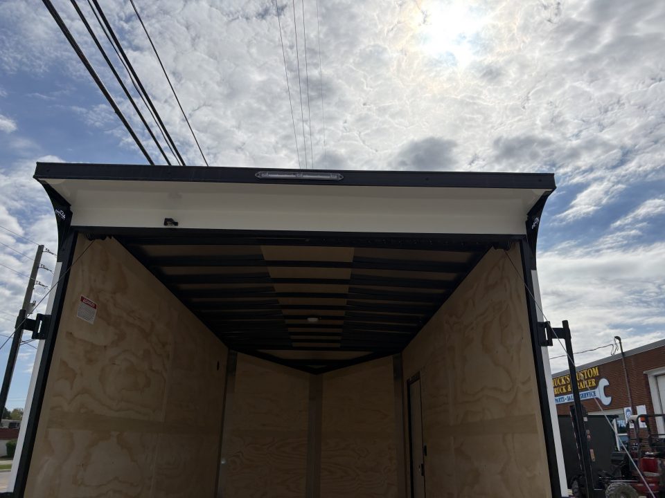 New 2026 United Trailers UJ 7'6"X14' WEDGE NOSE RAMP DOOR W/MOTORCYCLE PACKAGE Cargo / Enclosed Trailer