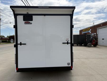 New 2026 United Trailers UJ 7'6"X14' WEDGE NOSE RAMP DOOR W/MOTORCYCLE PACKAGE Cargo / Enclosed Trailer