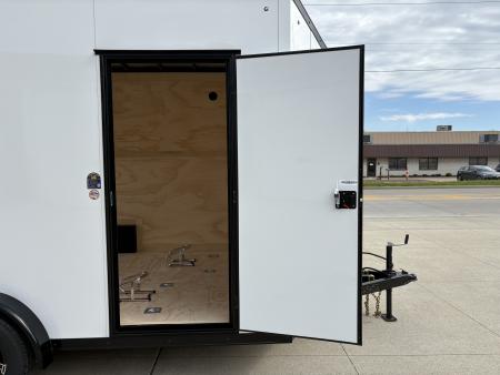 New 2026 United Trailers UJ 7'6"X14' WEDGE NOSE RAMP DOOR W/MOTORCYCLE PACKAGE Cargo / Enclosed Trailer