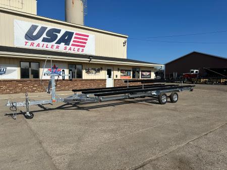 New 2026 Genesis Trailers 24Ft Galvanized W/Brakes Bunk Style Pontoon/Tri-toon Boat Trailer