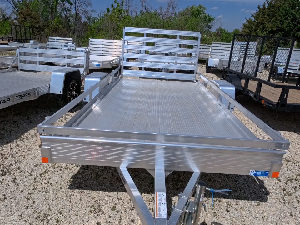 New 2026 Bear Track 76 x 144 F Utility Trailer with Single Rail and Straight Tailgate-2990 lb. GVWR