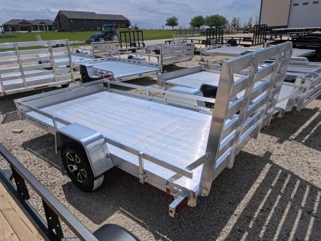 New 2026 Bear Track 76 x 144 F Utility Trailer with Single Rail and Straight Tailgate-2990 lb. GVWR