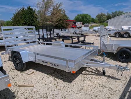New 2026 Bear Track 76 x 144 F Utility Trailer with Single Rail and Straight Tailgate-2990 lb. GVWR