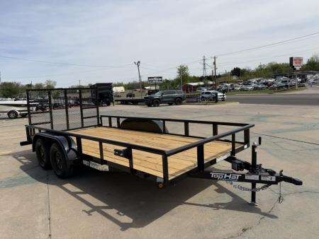 New #263979 2026 TOP HAT MP 16 X 83 TANDEM AXLE PIPE TOP UTILITY W/ 48" RAMP GATE