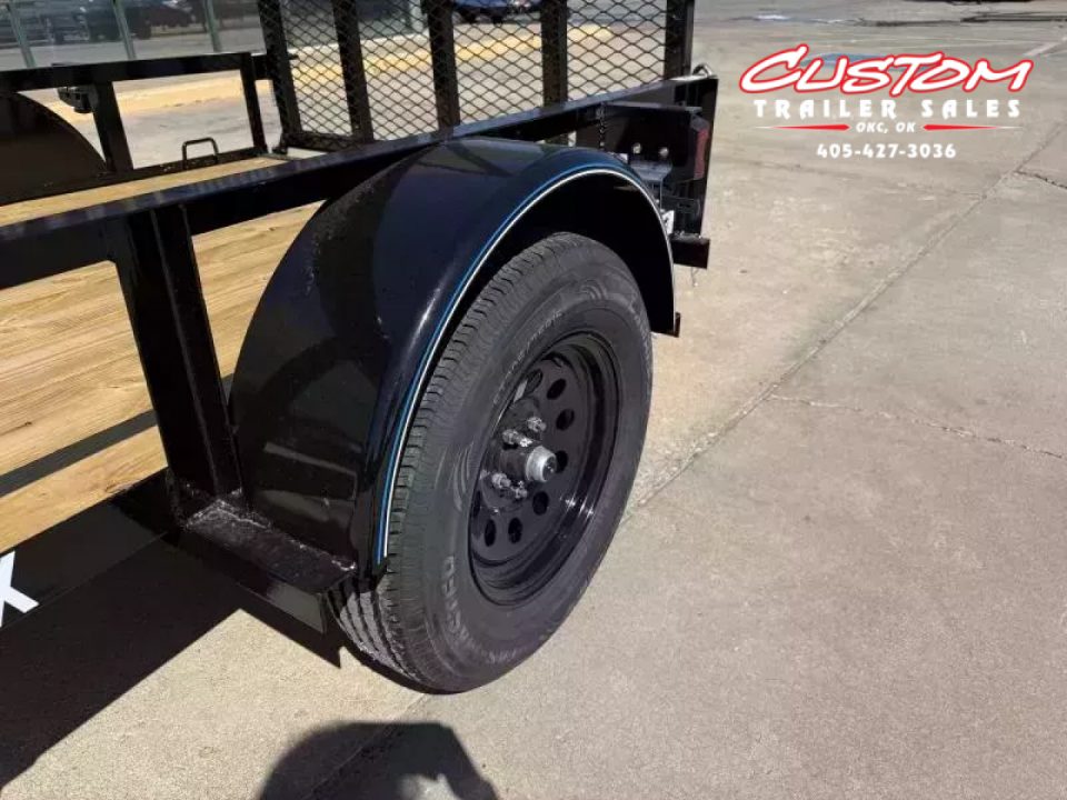 New #263827 2026 TOP HAT DJX 5 X 8 SINGLE AXLE ANGLE TOP 3.5K UTILITY W/ 48" RAMP GATE