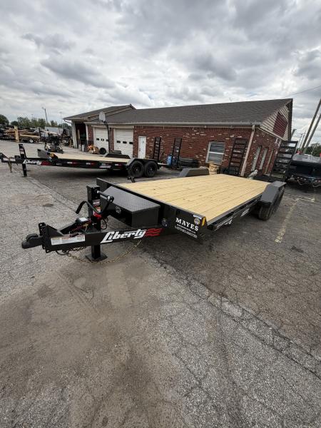New 2026 LIBERTY LE14K83X18+2C6 Equipment Trailer 83X20 TA DOVETAIL W/ STAND UP RAMPS (GVW:14000) BATTLESHIP GREY