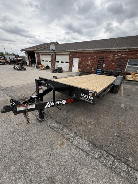 New 2026 LIBERTY LE14K83X18+2C6 Equipment Trailer 83X20 TA DOVETAIL W/ STAND UP RAMPS (GVW:14000) BATTLESHIP GREY