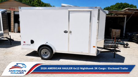New 2026 AMERICAN HAULER 6x12 Nighthawk 3K Cargo / Enclosed Trailer