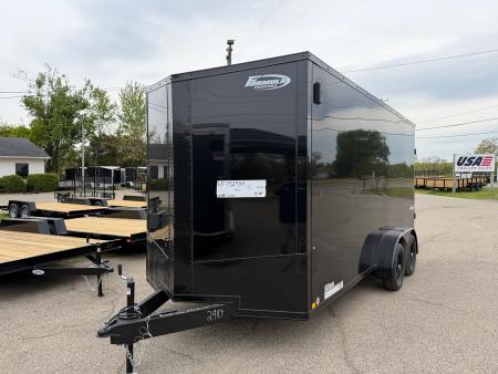 New 2026 FORMULA TRAILERS 7 x 16 Cargo / Enclosed Trailer with 7ft Interior with Ramp Door - UPGRADED MODEL - BLACK OUT