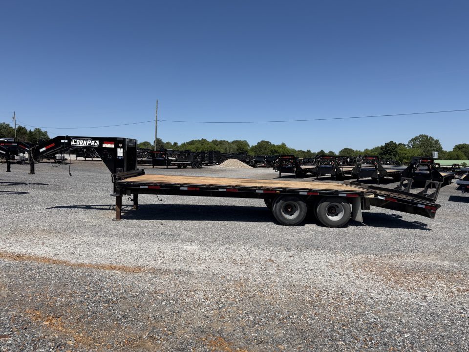 Used 2021 CornPro 102"X25' 24K Gooseneck Flatbed Trailer