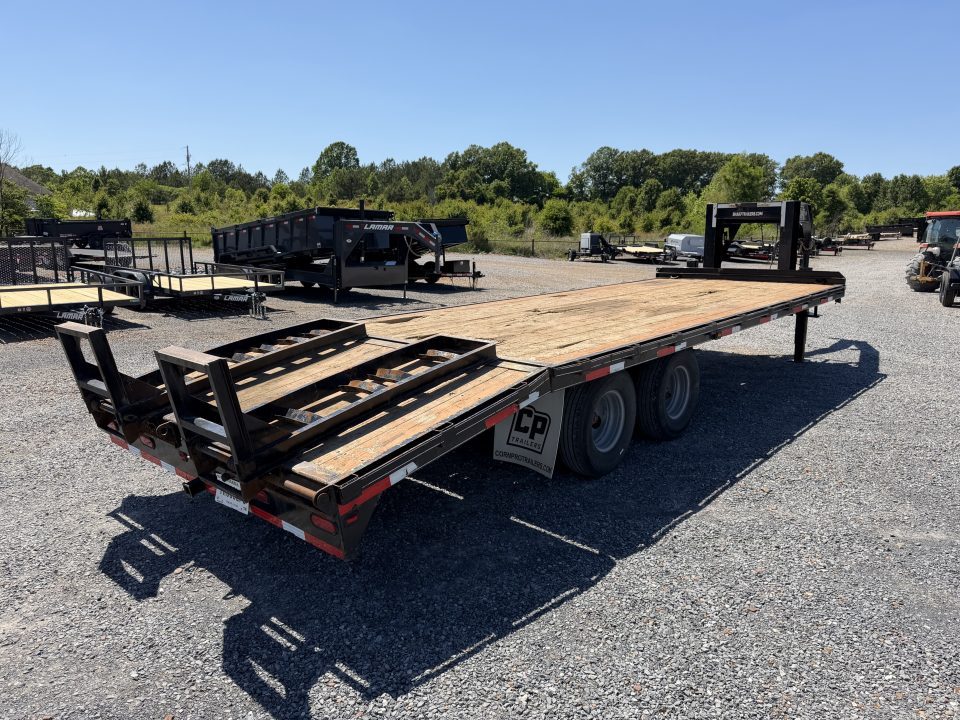 Used 2021 CornPro 102"X25' 24K Gooseneck Flatbed Trailer