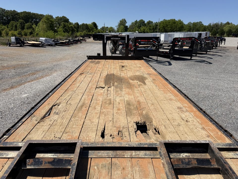 Used 2021 CornPro 102"X25' 24K Gooseneck Flatbed Trailer