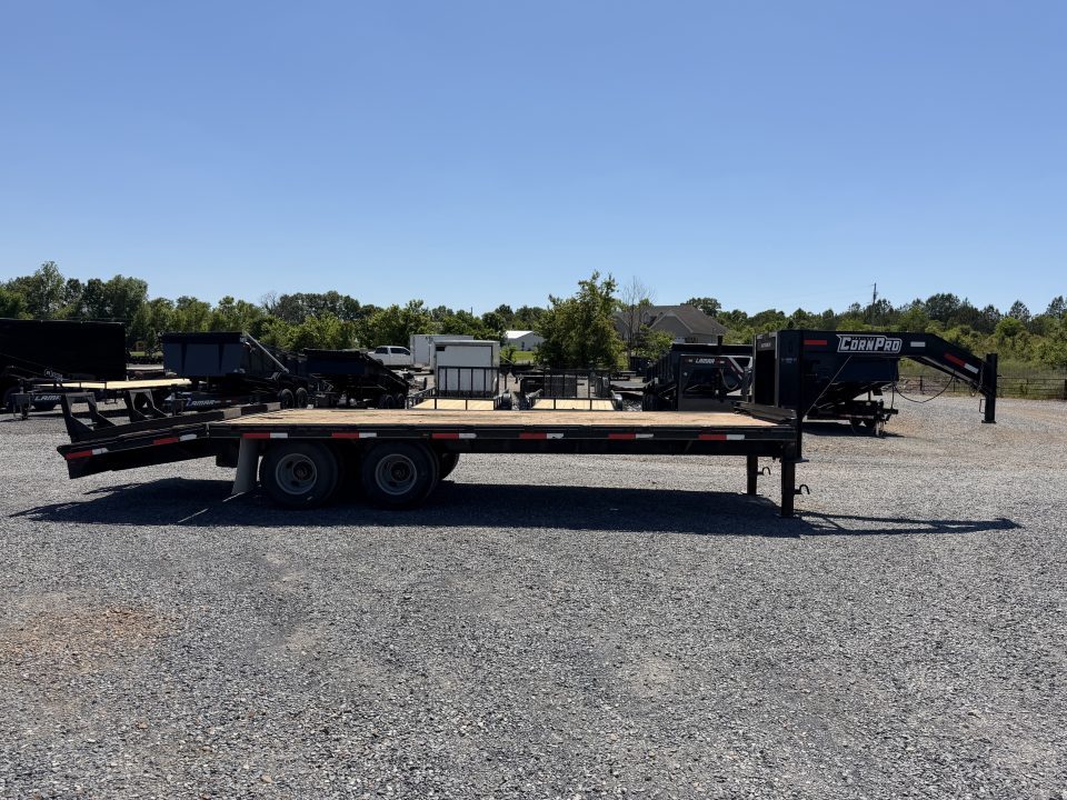 Used 2021 CornPro 102"X25' 24K Gooseneck Flatbed Trailer