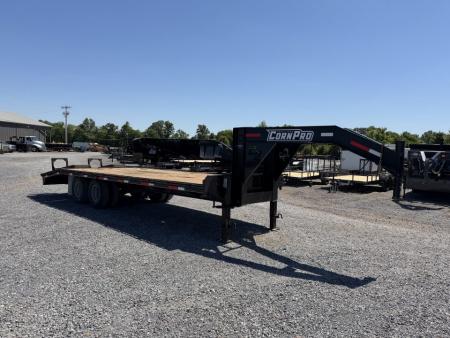 Used 2021 CornPro 102"X25' 24K Gooseneck Flatbed Trailer