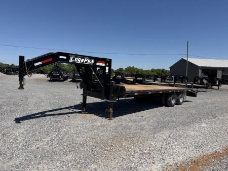 Used 2021 CornPro 102 X25' 24K Gooseneck Flatbed Trailer