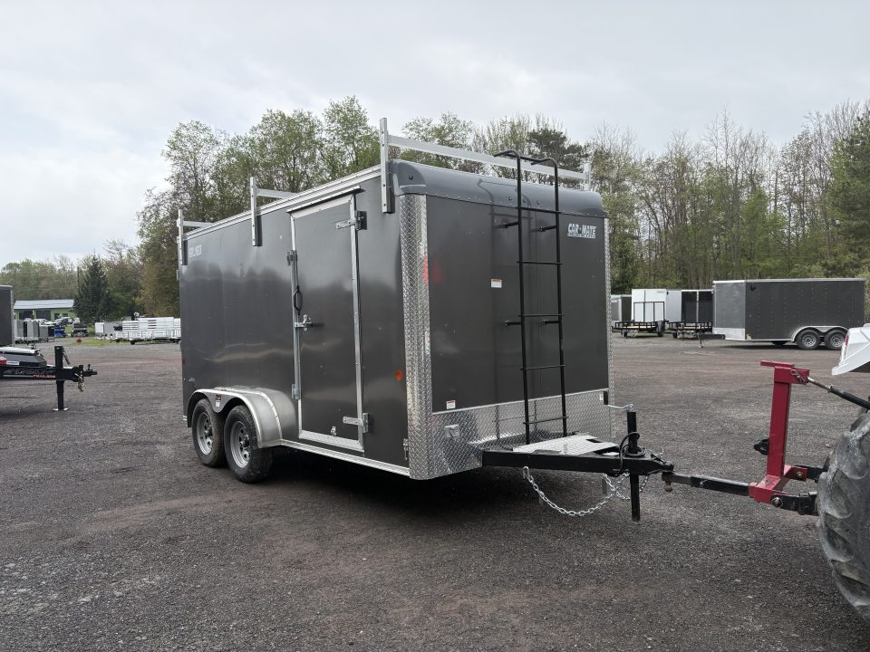 New 2026 CAR MATE TRAILERS 7x14 7K 74"Interior Contractor with rear ramp door