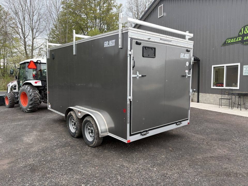 New 2026 CAR MATE TRAILERS 7x14 7K 74"Interior Contractor with rear ramp door
