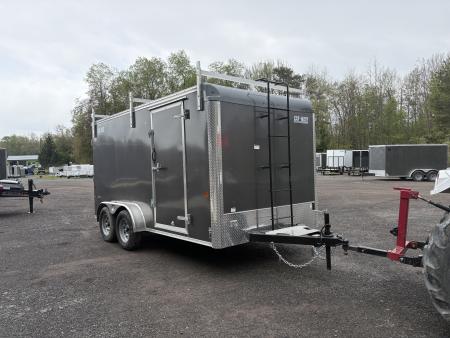 New 2026 CAR MATE TRAILERS 7x14 7K 74"Interior Contractor with rear ramp door
