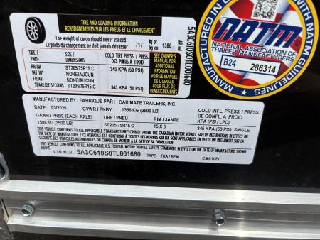 New 2026 CAR MATE TRAILERS 6x10 6' Interior Cargo / Enclosed Trailer with Ramp Door