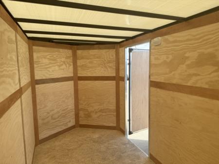 New 2026 Cross Beta White 6'x12' 3k Flat Top V-Nose Enclosed Cargo Trailer