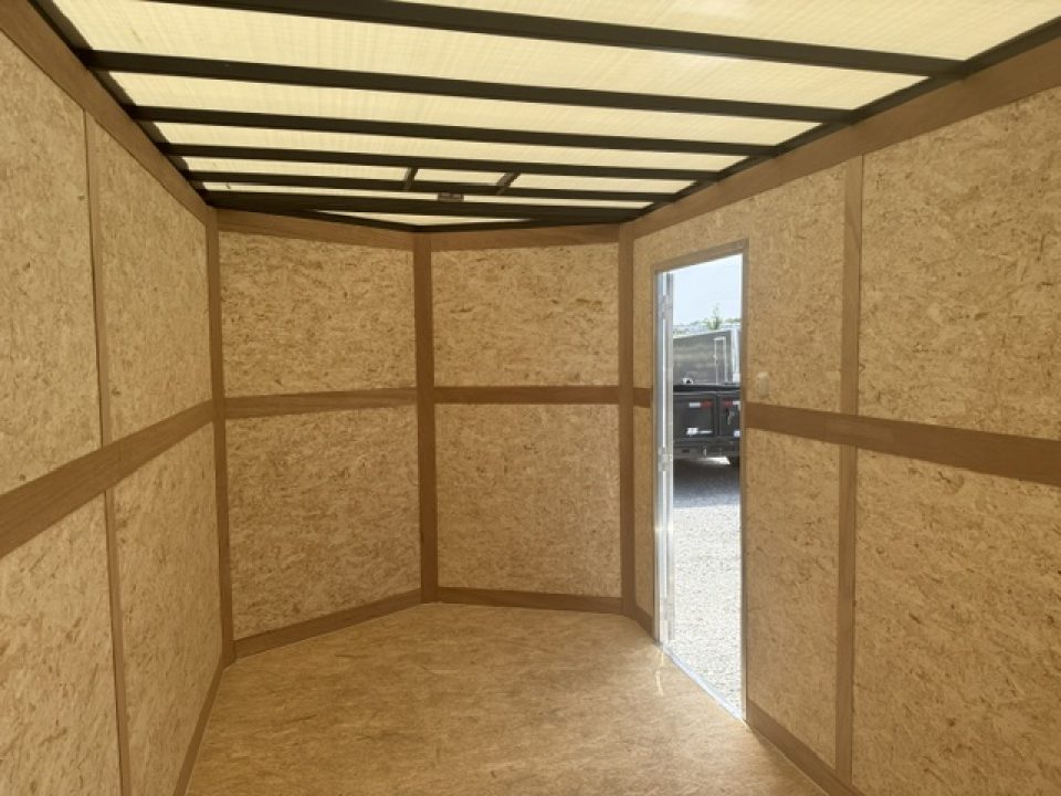 New 2026 Cross Alpha White 7'x14' 7k Flat Top V-Nose Enclosed Cargo Trailer