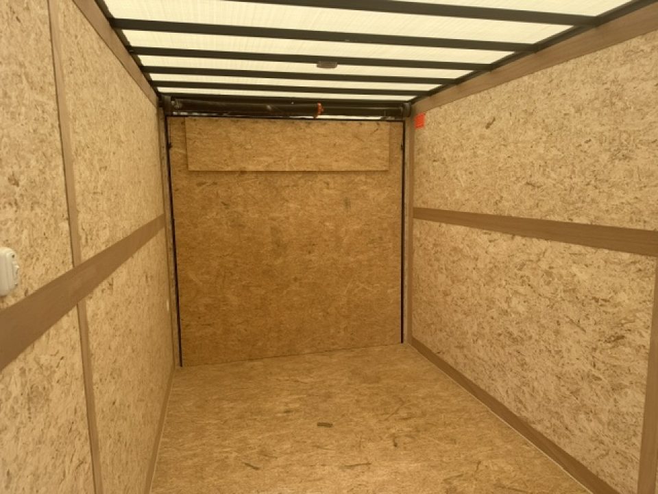 New 2026 Cross Alpha White 7'x14' 7k Flat Top V-Nose Enclosed Cargo Trailer