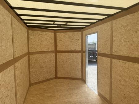 New 2026 Cross Alpha White 7'x14' 7k Flat Top V-Nose Enclosed Cargo Trailer