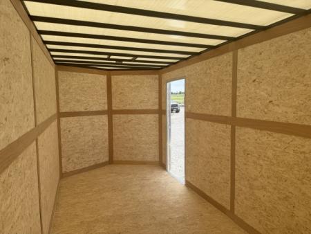 New 2026 Cross Alpha Charcoal 7'x16' 10k Flat Top V-Nose Enclosed Cargo Trailer