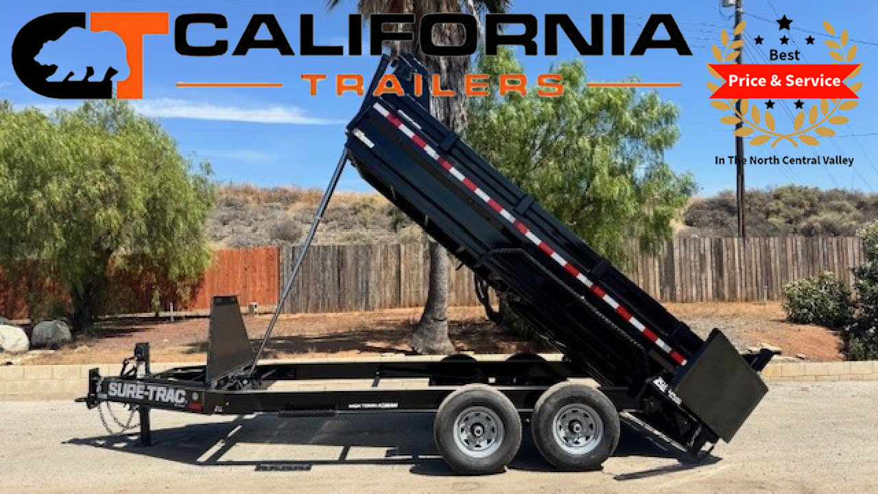 New 2026 Sure-Trac 7x14 Pro Series Telescopic Dump, 15.4K Dump Trailer