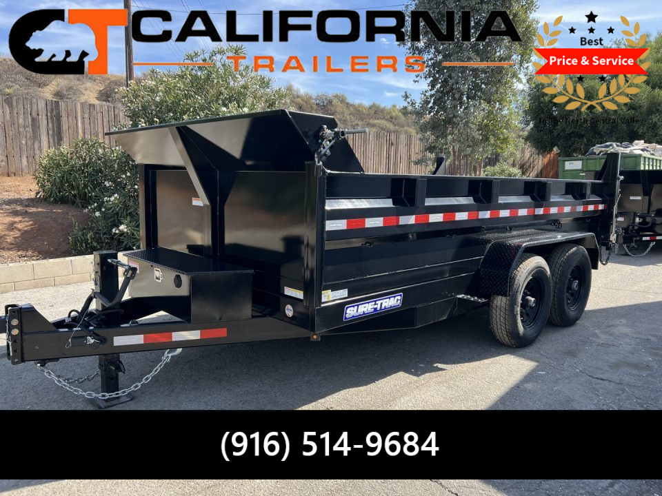 New 2026 Sure-Trac 82 IN x 14 HD Low Profile Dump Trailer, 14K Scissor Dump Trailer