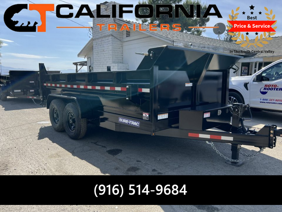 New 2026 Sure-Trac 82 IN x 14 HD Low Profile Dump Trailer, 14K Scissor Dump Trailer