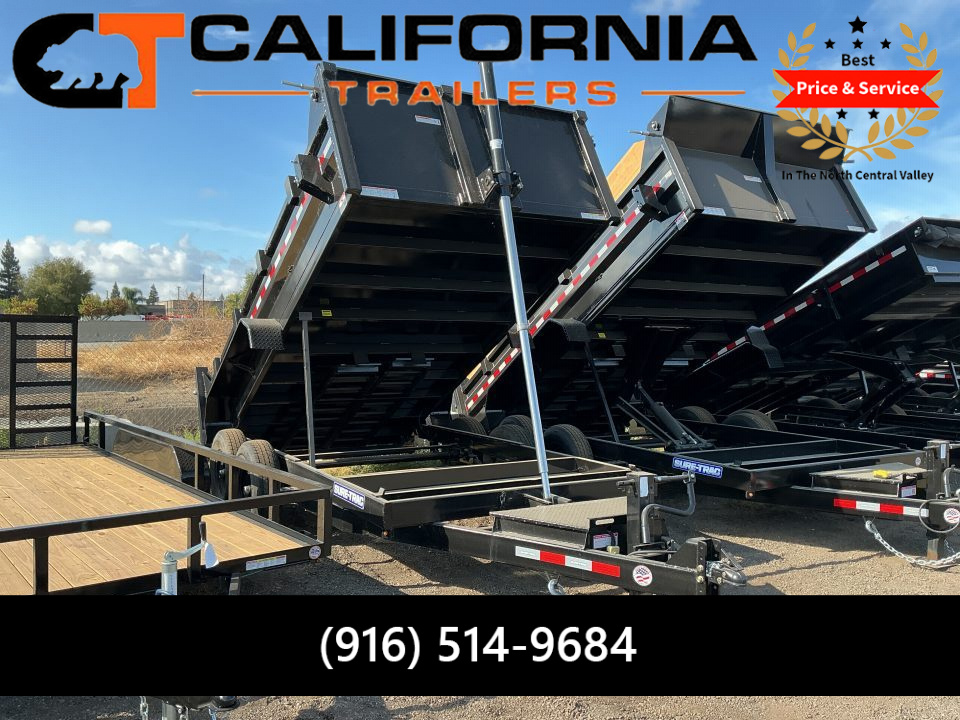 New 2026 Sure-Trac 82 IN x 14 HD Low Profile Dump Trailer, 14K Telescopic Dump Trailer