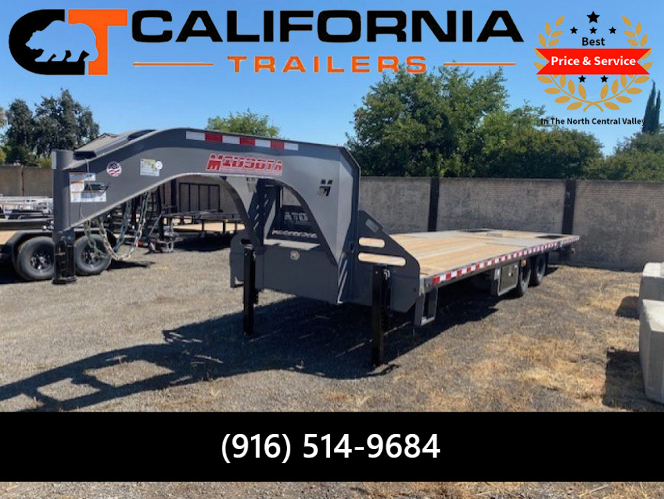 New 2025 Midsota 102 x 32 FBHB32 25.9K Gooseneck 10FT Hydraulic Tail Flatbed Trailer