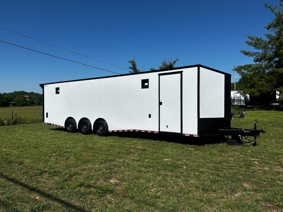 New 2026 Rock Solid Cargo 8.5x32 Race Trailer-Finished Interior-Triple 7000 TORSIONS -HD RAMP-10" BOGEY WHEELS-50 AMP ELECTRIC PACKAGE