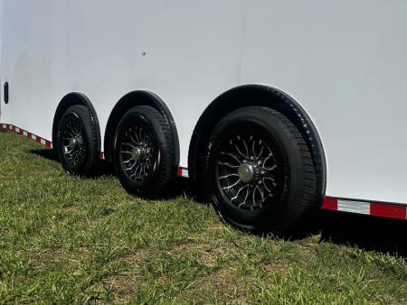 New 2026 Rock Solid Cargo 8.5x32 Race Trailer-Finished Interior-Triple 7000 TORSIONS -HD RAMP-10" BOGEY WHEELS-50 AMP ELECTRIC PACKAGE