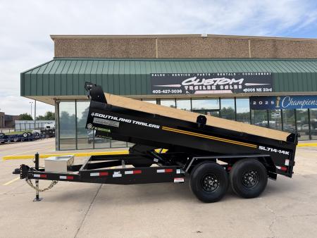 New #166604 2026 SOUTHLAND SL714 14 X 84 TANDEM AXLE 14K BUMPER PULL DUMP W/ SPARE TIRE