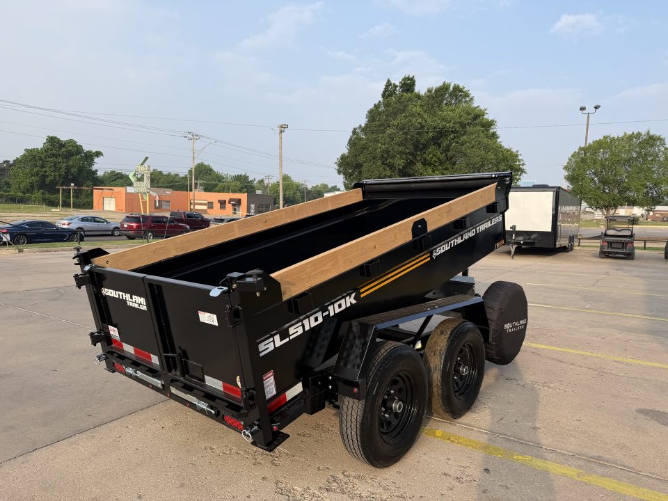 New #164497 2026 SOUTHLAND SL510 5 X 10 TANDEM AXLE 10K BUMPER PULL DUMP TRAILER W/ SPARE TIRE
