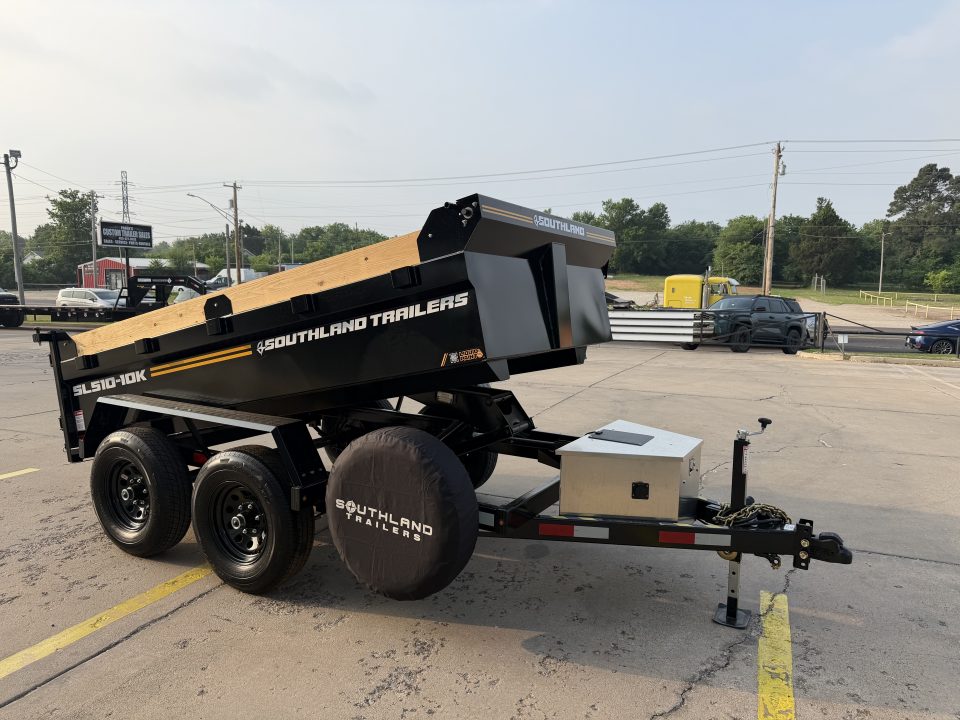 New #164497 2026 SOUTHLAND SL510 5 X 10 TANDEM AXLE 10K BUMPER PULL DUMP TRAILER W/ SPARE TIRE