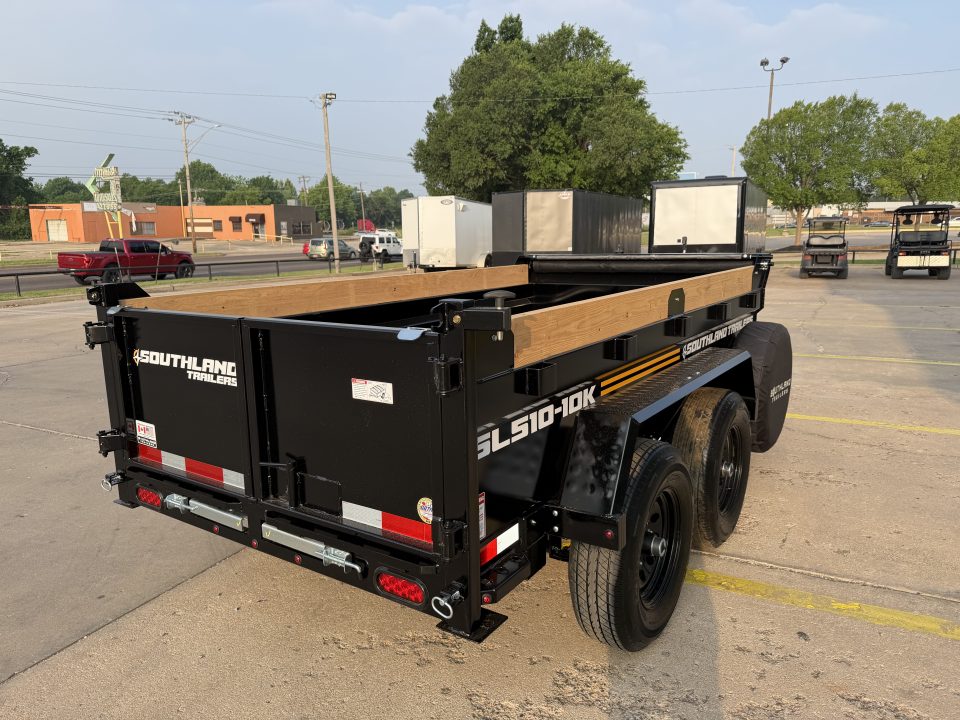 New #164497 2026 SOUTHLAND SL510 5 X 10 TANDEM AXLE 10K BUMPER PULL DUMP TRAILER W/ SPARE TIRE