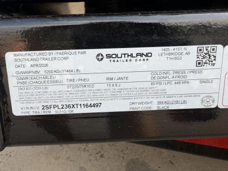 New #164497 2026 SOUTHLAND SL510 5 X 10 TANDEM AXLE 10K BUMPER PULL DUMP TRAILER W/ SPARE TIRE