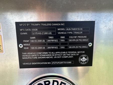 New 2026 Triumph Trailers AU9-TA80X18-35 Utility Trailer