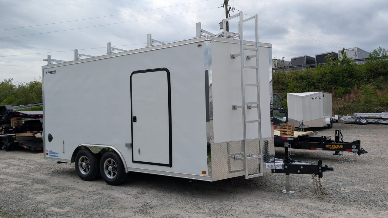 New 2026 Legend 8.5 x 16+ 2' V Thunder V-Nose Contractor Cargo Trailer w/ Barn Doors (& RAMPS!!!)