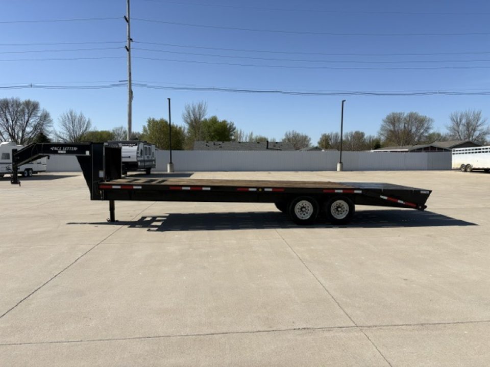 Used 2007 Pace-Setter 8x25 Gooseneck Flatbed 14,000lb GVWR