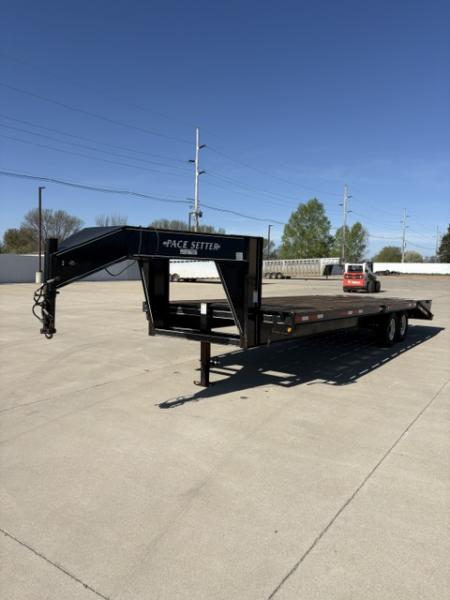 Used 2007 Pace-Setter 8x25 Gooseneck Flatbed 14,000lb GVWR