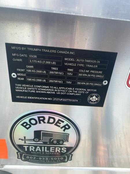 New 2026 Triumph Trailers AU10-TA80X20-35 Utility Trailer