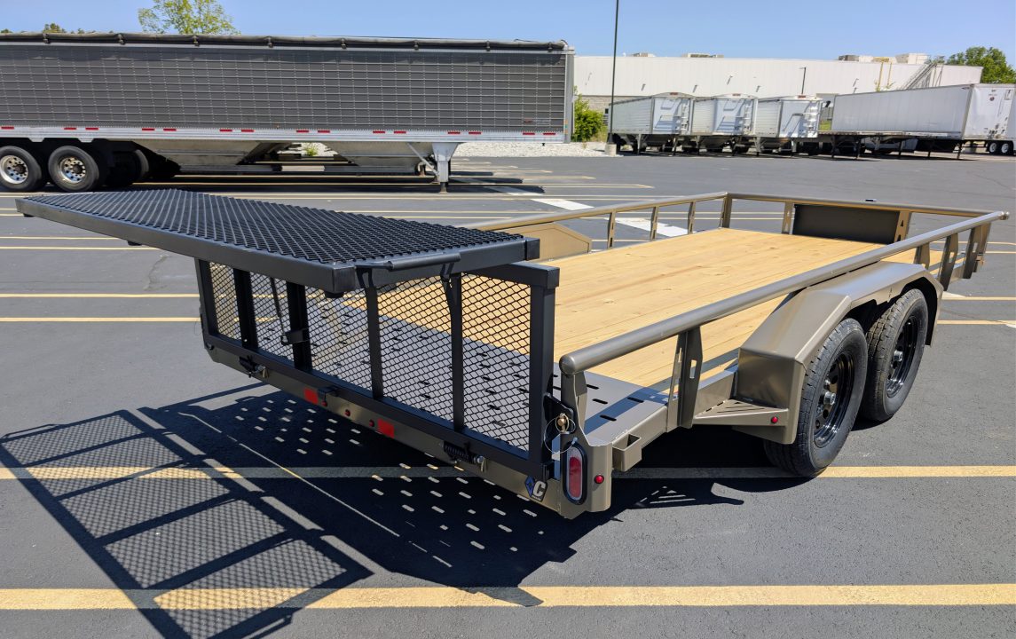 New GTU-235-16' Bi-Fold Gate, Spare, Premium Utility Trailer