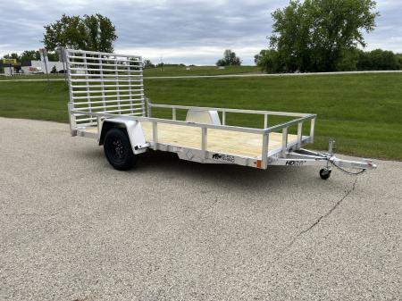 New 2026 Black Rhino Aluminum 6'x12' EXS612 w/ Wood Deck & Straight Gate Utility Trailer