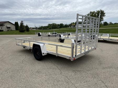 New 2026 Black Rhino Aluminum 81 x168  EXS714 w/ Wood Deck & Straight Gate Utility Trailer